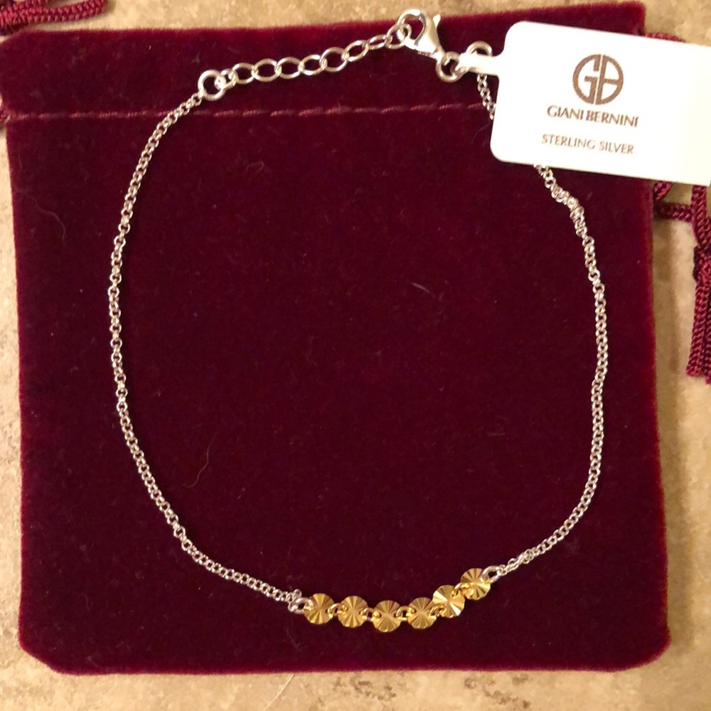 Gold colored sterling silver Giani Bernini anklet